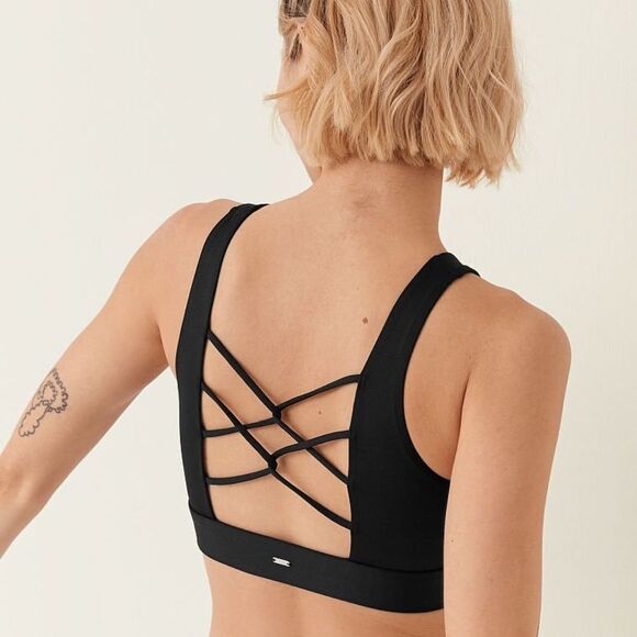 PINK GYM TO SWIM SQUARE NECK TOP - Picture 1 of 4